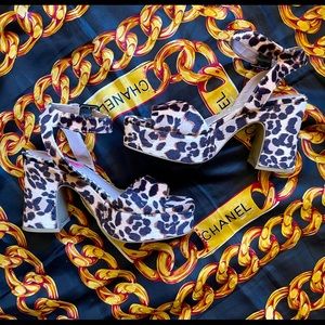 Betsey Johnson Leopard Platform Sandals